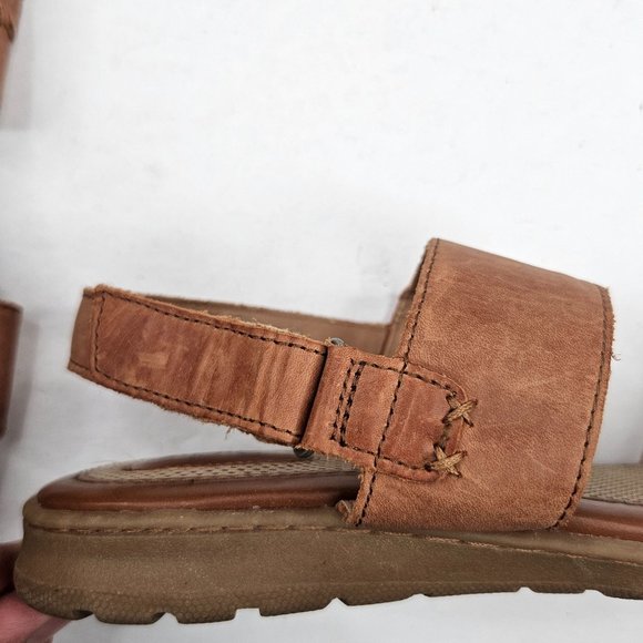 Born Of Concept Flat Comfort Sandal Sz 11 Brown Leather Casual Bohemian Walking - Picture 9 of 12